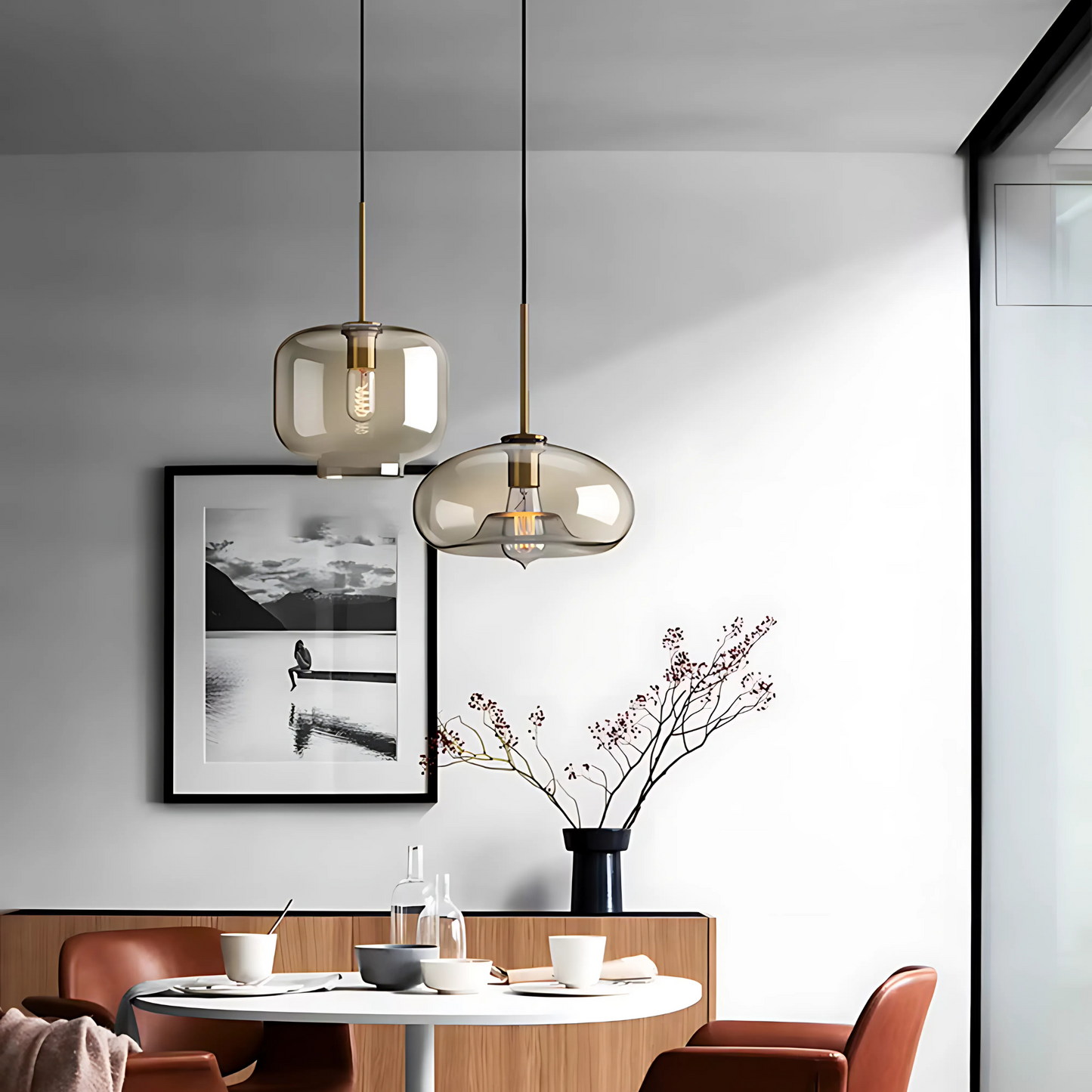 Smoked Glass Pendant Light