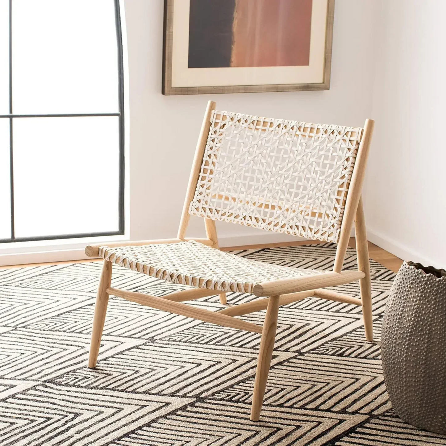Leather Woven Accent Chair