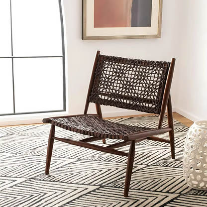 Leather Woven Accent Chair