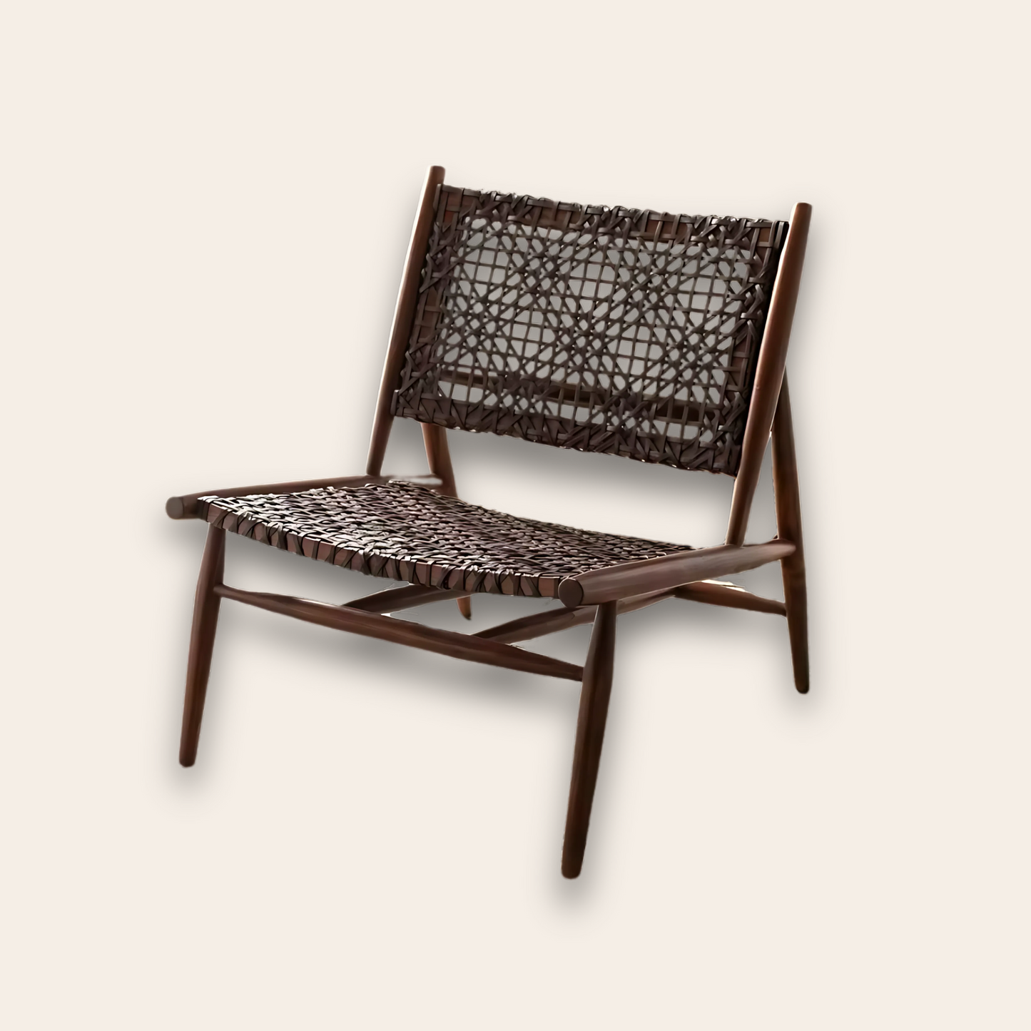 Leather Woven Accent Chair